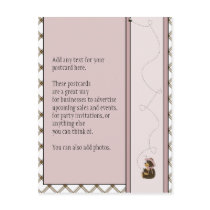 Pretty Brown Bear Toffee Plaid Postcard postcards