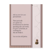 Pretty Brown Bear Vertical Plaid Postcard postcards