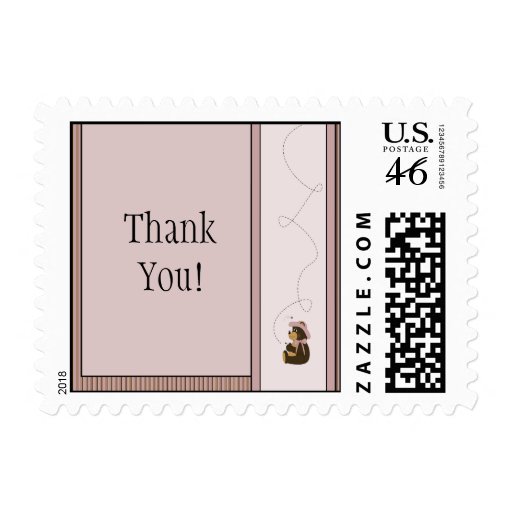 Pretty Brown Bear Vertical Plaid Stamps