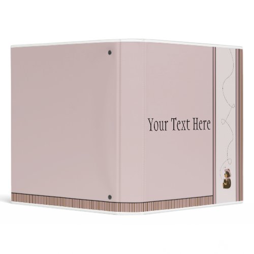 Pretty Brown Bear With Bees Vertical Stripes Binder
