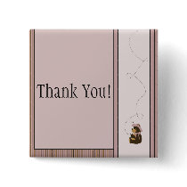 Pretty Brown Bear Vertical Stripes Custom Button buttons