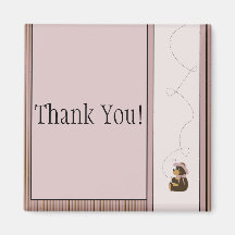 Pretty Brown Bear Vertical Stripes Custom Magnet