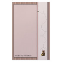 Pretty Brown Bear Vertical Stripes Stationery stationery