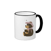 Pretty Brown Bear With Bees Coffee Mug