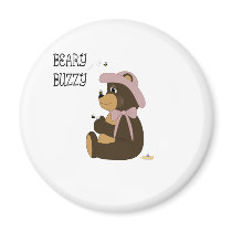 Pretty Brown Bear With Bumble Bees Beary Buzzy magnets