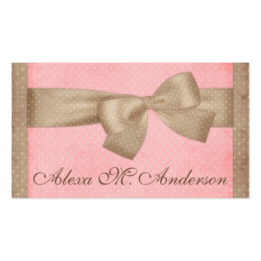 Pretty Brown Bow Business Cards (front side)