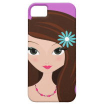 Pretty Brunette with Daisy iPhone 5 Covers