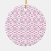 Pretty Bubble Gum Pink Scroll Pattern Christmas Ornament