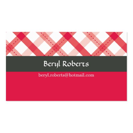 PRETTY BUSINESS CARD :: gingham pattern 4L (back side)