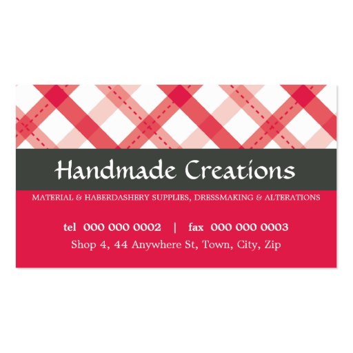 PRETTY BUSINESS CARD :: gingham pattern 4L (front side)