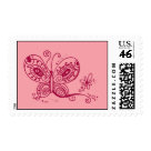 postcard - a whimsical line butterfly on pink