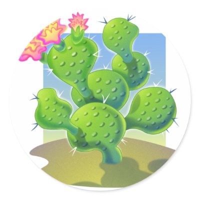 Pretty Cactus Vector Sticker by doonidesigns