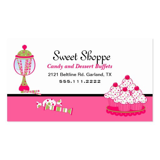 Pretty Candy and Desert Catering Business Card (front side)