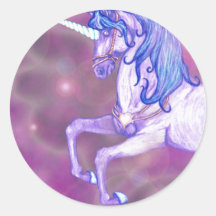 Pretty Carousel Unicorn Art Sticker
