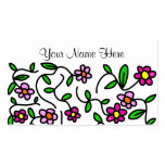 Pretty Cartoon Whimsical Pink Daisy Design Business Cards