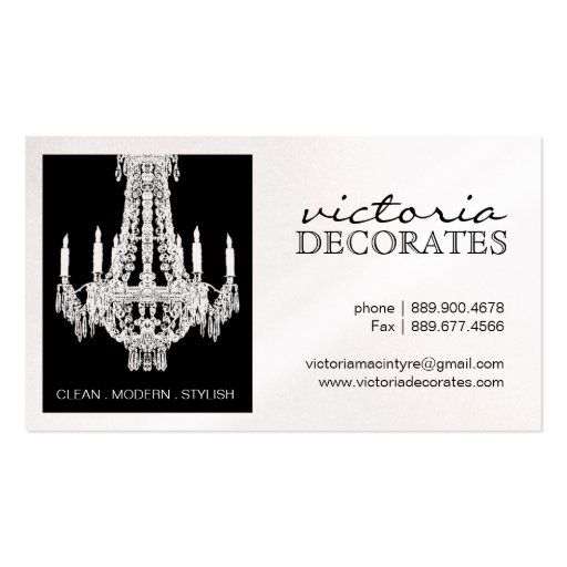 Pretty Chandelier Calling Cards Business Card Templates