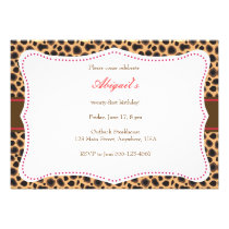 Pretty Cheetah Invitation invitations