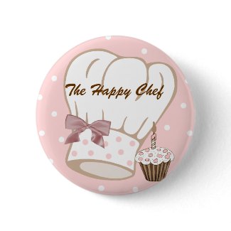 Pretty Chef's Hat Button Pin button