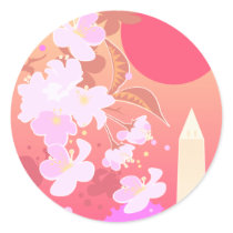 pretty cherry blossom scene stickers by doonidesigns pretty cherry blossom scene stickers