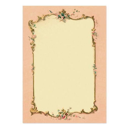 Pretty Chic Vintage French Blank Page Border Business Cards (back side)