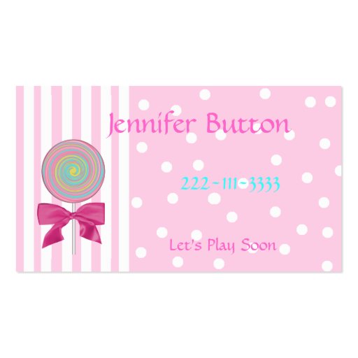 Pretty Childrens Profile card / Calling Card Business Cards (front side)