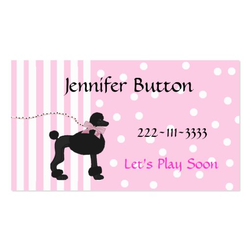 Pretty Childrens Profile card / Calling Card Business Cards (front side)