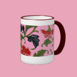 Pretty Chinese Floral Pattern mugs