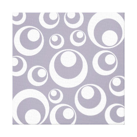 Pretty Circles and Dots Design Light Lavender Stretched Canvas Print