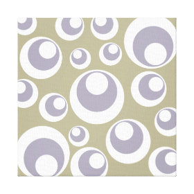 Pretty Circles and Dots Lavender Brown Design Canvas Print
