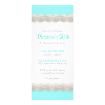 Pretty Classic Sand Dollar Invitation in Aqua