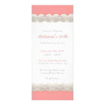 Pretty Classic Sand Dollar Invitation in Coral