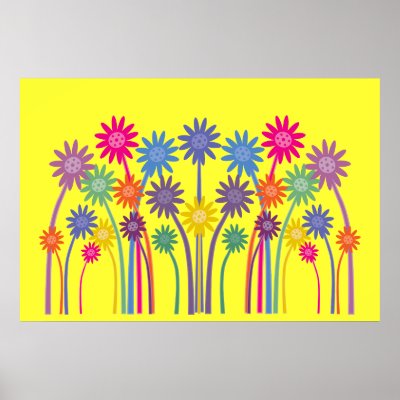 Colorful Cartoon Flowers