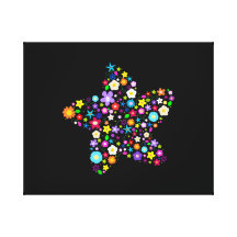 Pretty Colorful Floral Star Canvas Print