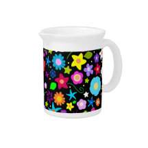 Pretty Colorful Floral Star Drink Pitchers