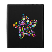 Pretty Colorful Floral Star iPad Folio Covers