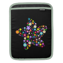 Pretty Colorful Floral Star iPad Sleeve