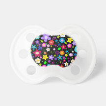 Pretty Colorful Flowers Baby Pacifiers