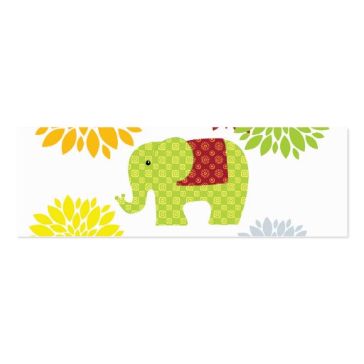 Pretty Colorful Hippie Elephant Flower Power Business Cards (back side)