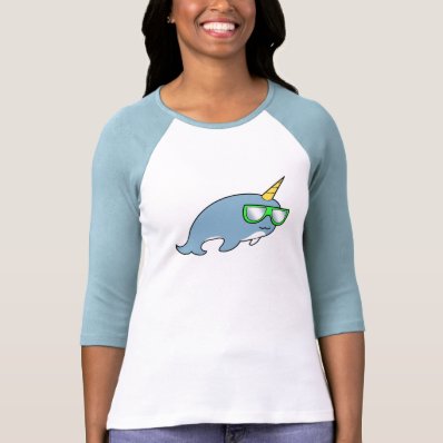 Pretty Cool Narwhal in shades T Shirts