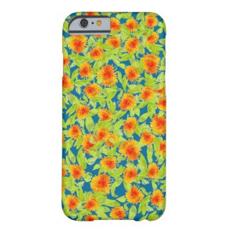 Pretty Country Marigolds on Blue iPhone 6 Case