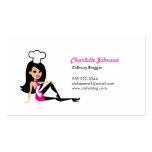 Pretty Culinary Girl Personal Card with Illustrati business cards