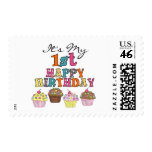 Pretty Cupcakes 1st Birthday Tshirts and Gifts Postage Stamps