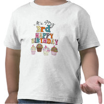 Pretty Cupcakes 3rd Birthday Tshirts and Gifts