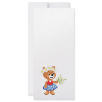 pretty cute daisy girly bear rack card design