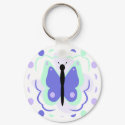 Pretty Cyan And Blue Butterfly Keychain
