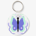 Pretty Cyan And Blue Butterfly Keychain