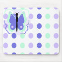 Pretty Cyan And Blue Butterfly Mousepad