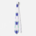 Pretty Cyan And Blue Butterfly Neck Tie