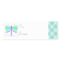 Pretty Cyan And Blue Dragonfly Gift Tags