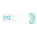 Pretty Cyan And Blue Dragonfly Gift Tags